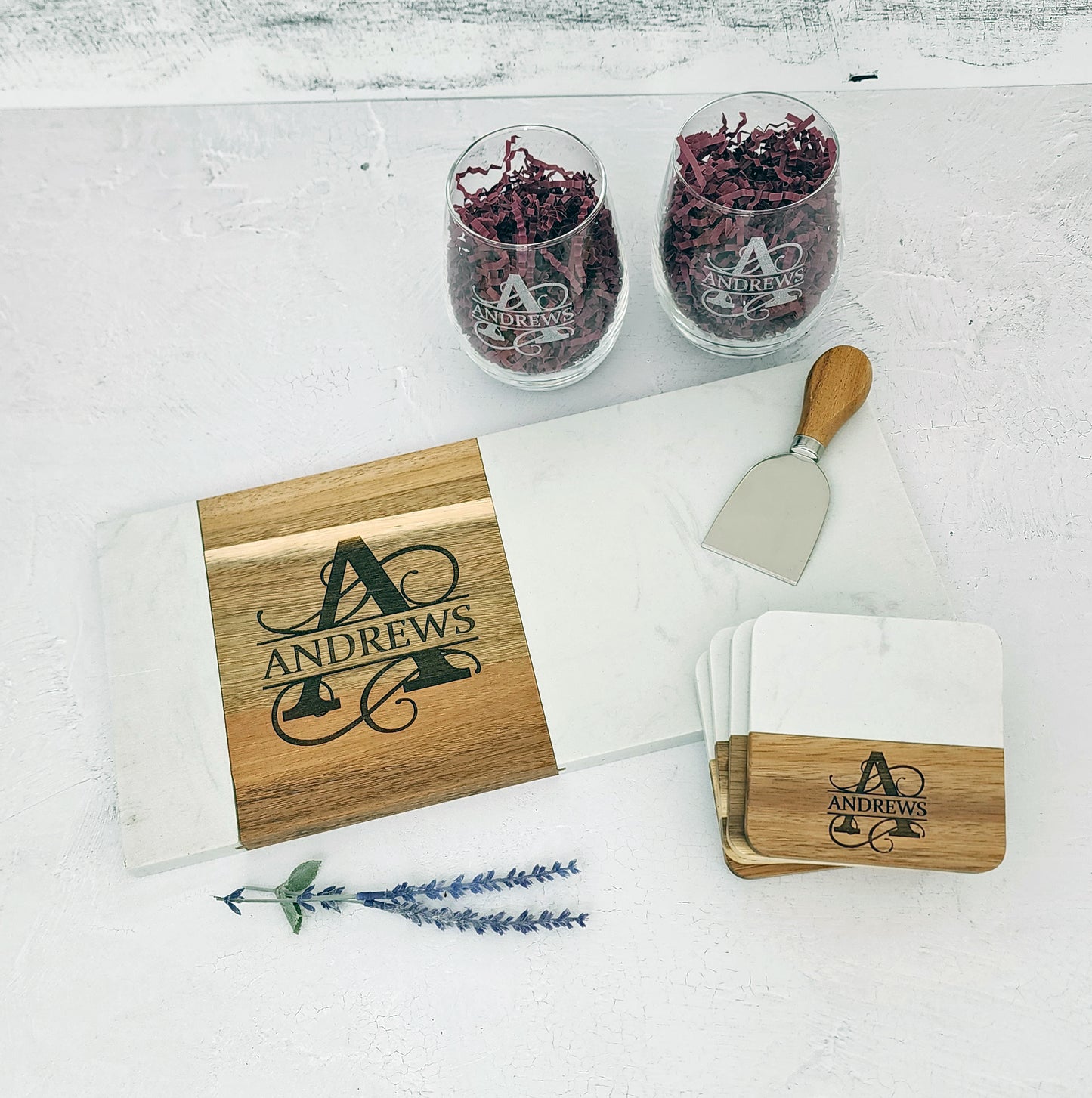 Marble & Acacia Luxe Charcuterie Basket