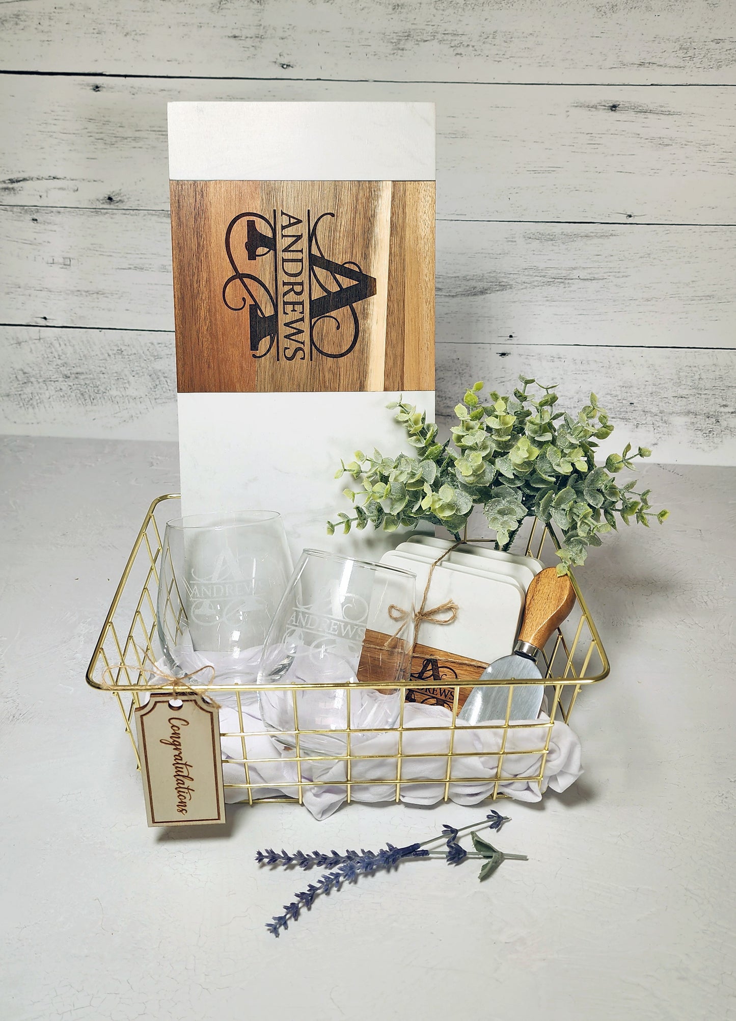 Marble & Acacia Luxe Charcuterie Basket