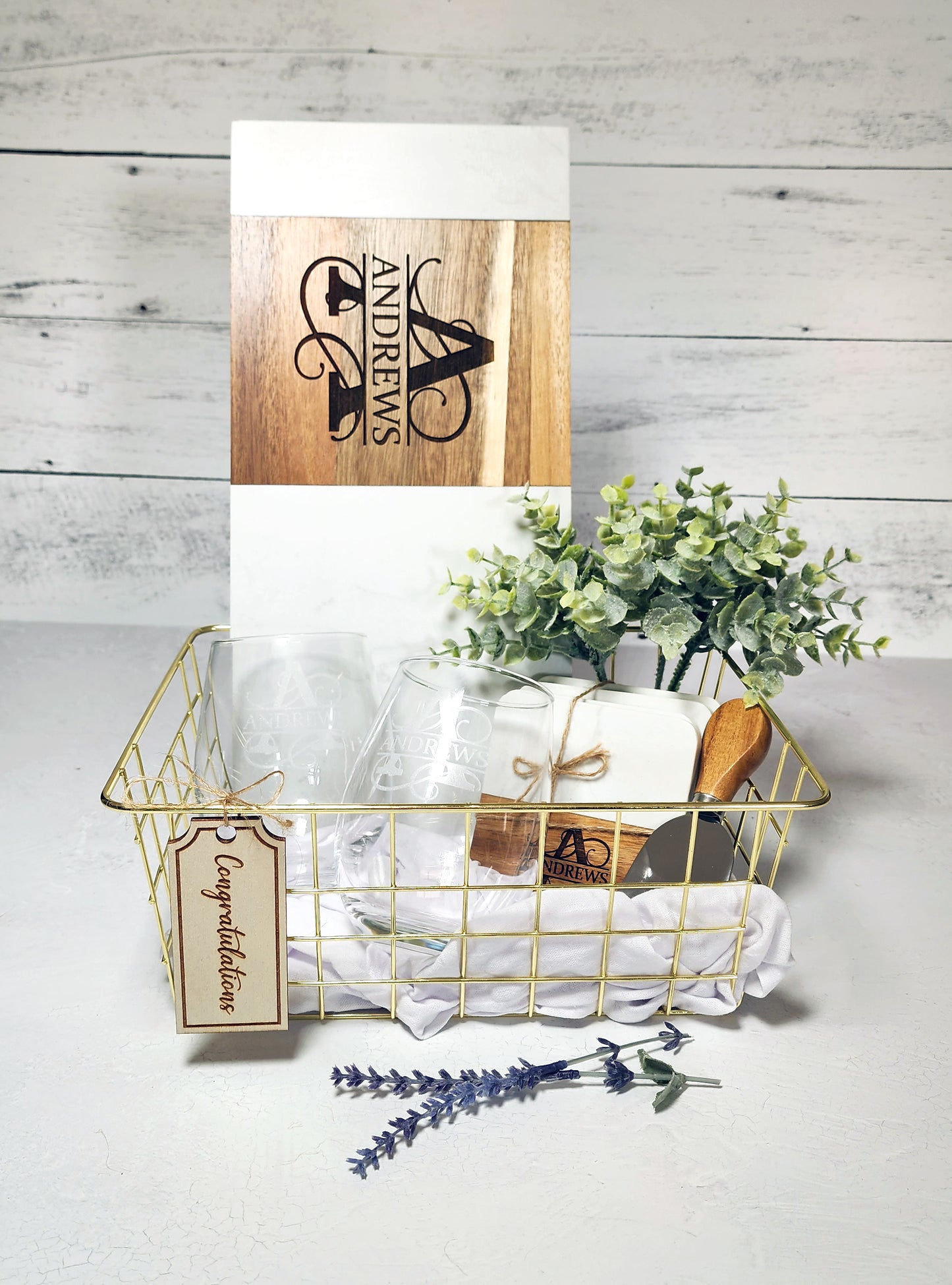 Marble & Acacia Luxe Charcuterie Basket