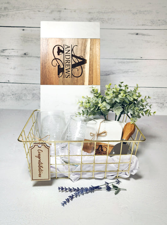 Marble & Acacia Luxe Charcuterie Basket